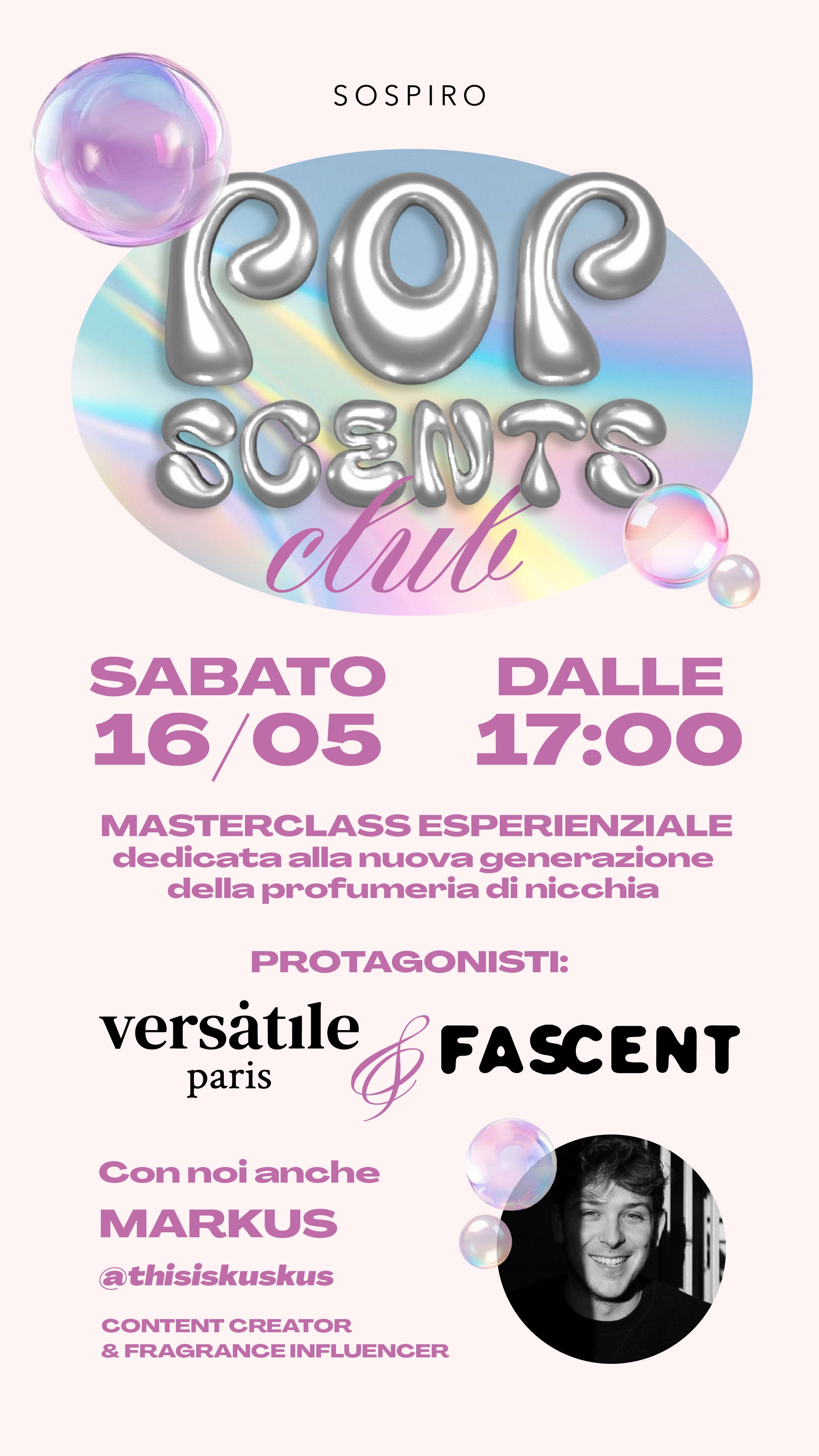 SABATO 16 MAGGIO - POP SCENTS CLUB