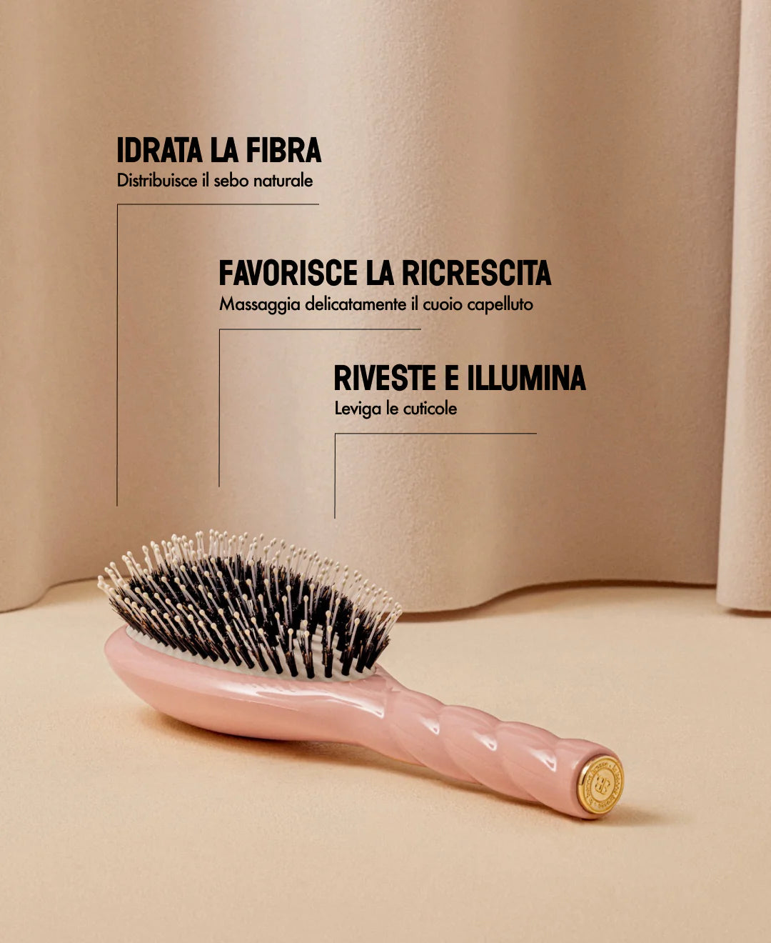 LA BONNE BROSSE - N.03 La Spazzola Cuoio Capelluto Sensibile l’Indispensabile Dolcezza Rosa Cipria