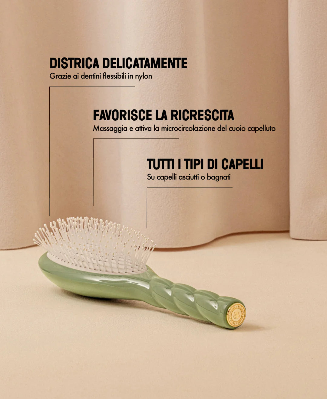 LA BONNE BROSSE - N.04 Il Miracolo Districante e Vegan Spazzola Verde Mandorla